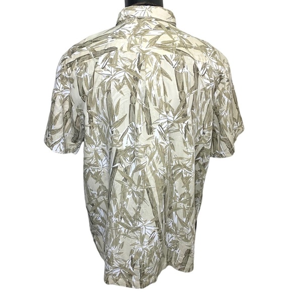 Solitude Men's Shirt Sz XL Tan Tropical Casual Button Embroider Short Sleeve Top - Picture 3 of 13